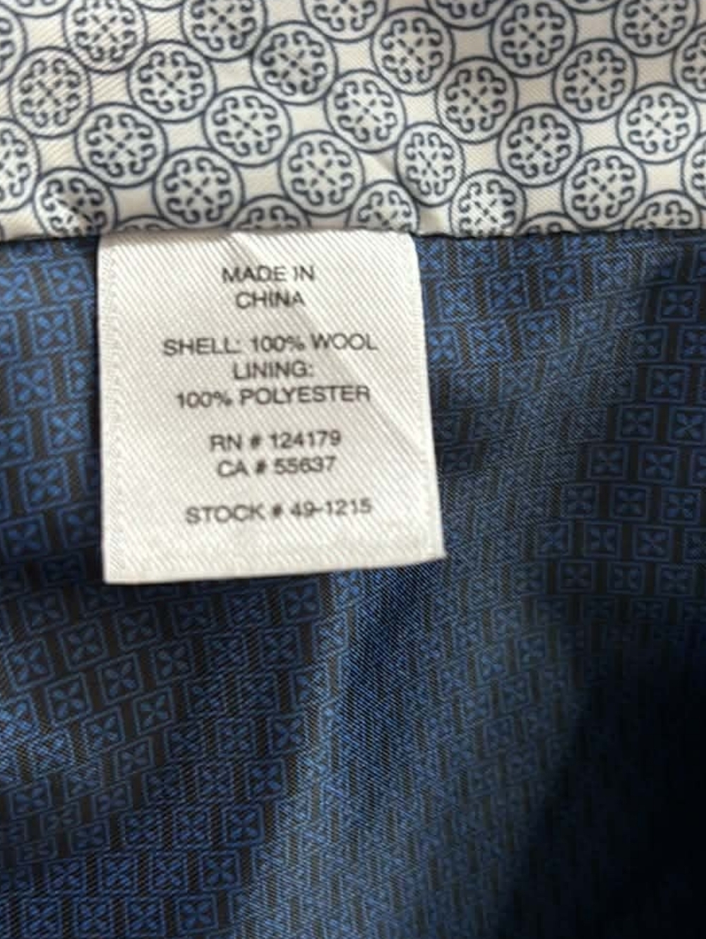 Johnston & Murphy Navy Blue Plaid Sport Coat Wool - Picture 8 of 9